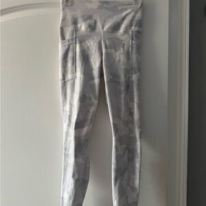 Gray Camouflage Capri Leggings